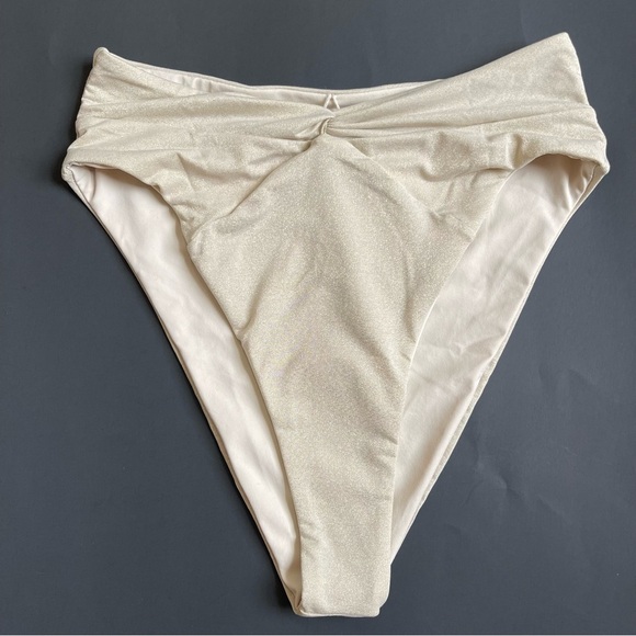 L*Space Shimmer Nancy Lee Bitsy Bikini Swim Bottom Women’s Size S Bone Color - Picture 4 of 9